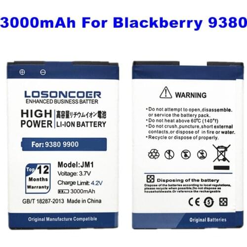 LOSONCOER 3000mAh J-M1 JM1 Battery For BlackBerry Bold 9790 Curve 9380 Bold Touch 9900 9930 Torch 9860 9850 Battery~In Stock