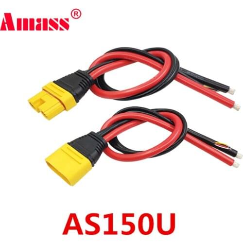 Amass AS150U 70A Copper Plated Male/Female Plug Connector Resistance Adapter Cable For RC Racing Drone FPV Model Spare Part