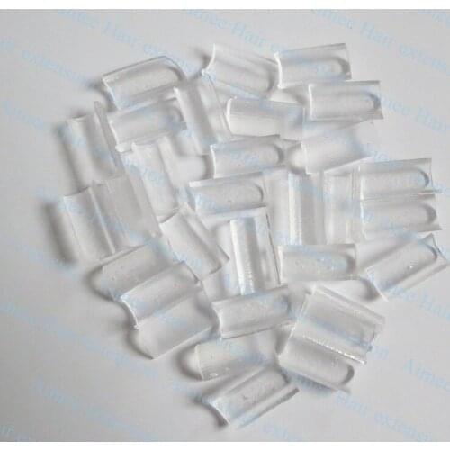 Free shipping 1000pcs Keratin Glue Nail Tip keratin rebonded/White(Finger protceter*2 heat protecter*2 & clip*1 for free)
