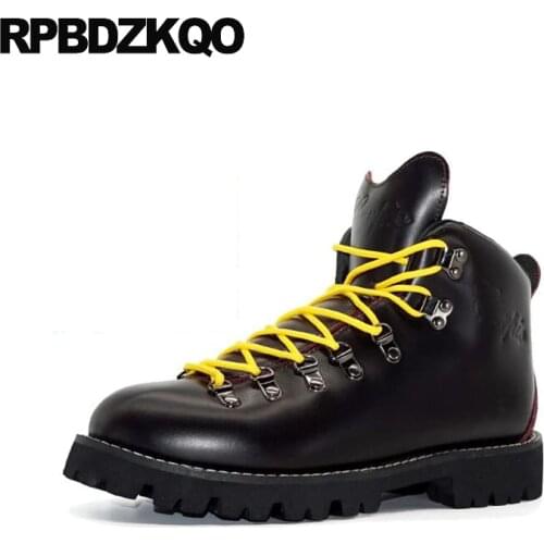 Booties military autumn army luxury 2018 non slip plus size lace up full grain leather boots genuine designer men shoes combat