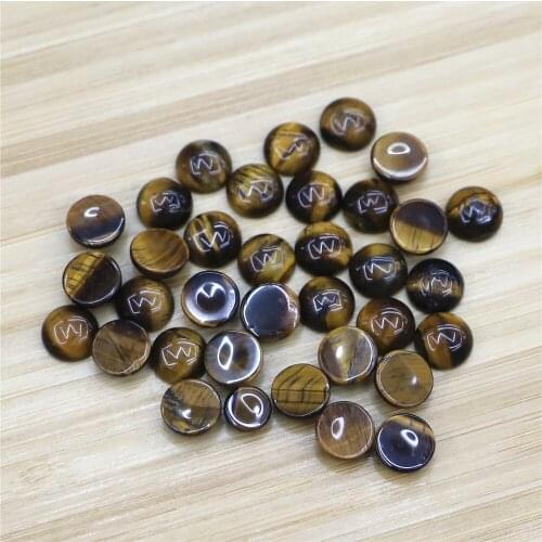 Natural Stone Beads 10MM Tiger Eye Round Cabochon Necklace Stones Bead Fashion Jewelry 40Pcs/lot Wholesale Ring Accessories