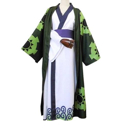 ONE PIECE Sauron cosplay suit one piece Green yukata kimono Japanese costume Full Set