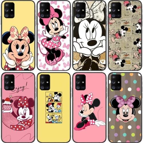 Disney Mickey and Minnie Phone Case Hull For Samsung Galaxy A 50 51 20 71 70 40 30 10 80 E 5G S Black Shell Art Cell Cove