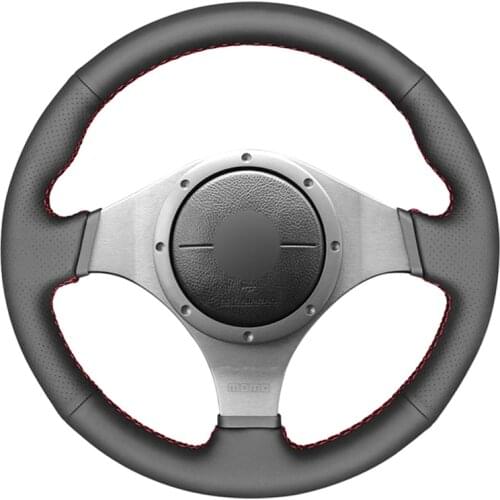 Black PU Faux Leather Car Steering Wheel Cover for Mitsubishi Lancer Evolution 8 VIII 2003-2005 Lancer Evolution 9 IX 2005-2007