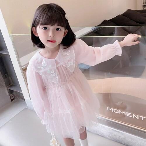 Kids Dresses For Girls Floral Girls Mesh Dress Spring Autumn Kids Princess Dresses Casual Style Childrens Costumes For Girls