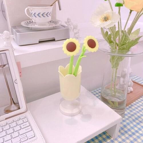 Sunflower Gel Pens Novelty Black Ink Neutral Pens Cute Pens For School Supplies Writing Gifts Korean Stationery