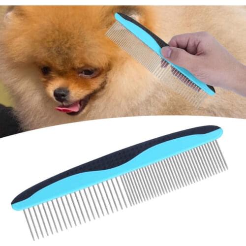 18.4X4.5cm Pet Comb Stainless Steel Needle Dogs Puppy Hair Removal Comb Cats Dog Grooming Comb Puppy Kitten Grooming Tools