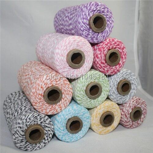 Ipalmay Free shipping 30pcs/lot Cheap 100% cotton Bakers Twine(110 yard/spool) for Packaging Wrapping Goods