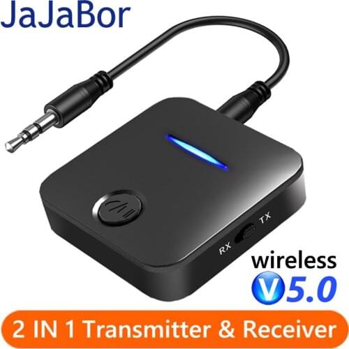 JaJaBor Wireless Transmitter Receiver AUX 3.5mm Audio Adapter Bluetooth-compatible 5.0 Car Kit Handsfree For Car PC TV Headphone