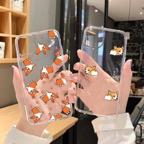 Corgi Phone Case Transparent for Clear iPhone 11 12 8 7 6 6S Plus X 5S SE 2020 XR mini pro XS MAX