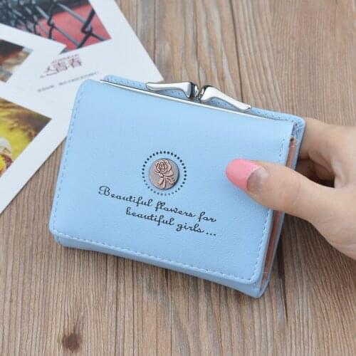 Female Card Holder Coin Purse Vintage Women Wallets Lady Retro Flower Small Wallet Hasp Printing Floral Clutch Bag Buckle Purse
