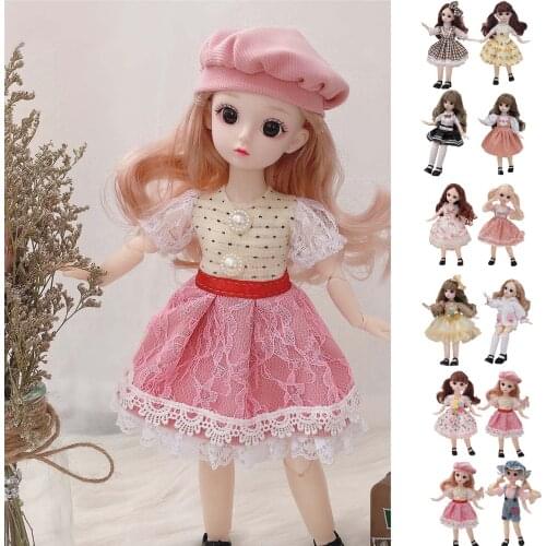Princess Doll Realistic 30cm Beautiful Girls Doll With Clothes 1/6 BJD Dolls Cute Delicate 3D Eyes Brown Hair New Gift Toy