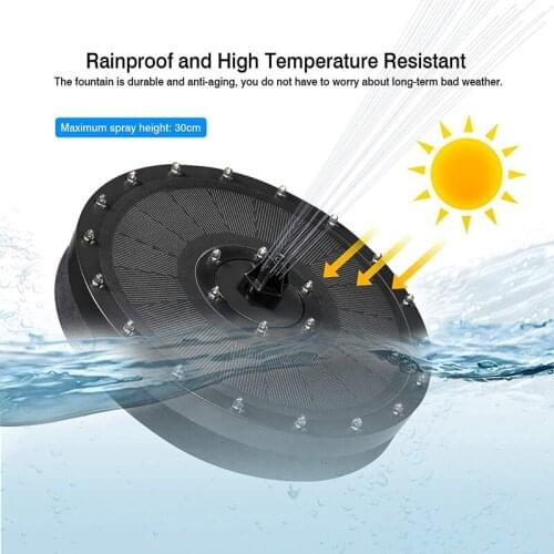 LBER Solar Fountain Pump 3.5W Powered Circle Garden Floating LED Water Pumps with 8 Nozzles for Outdoor Birdbath Ponds Pool