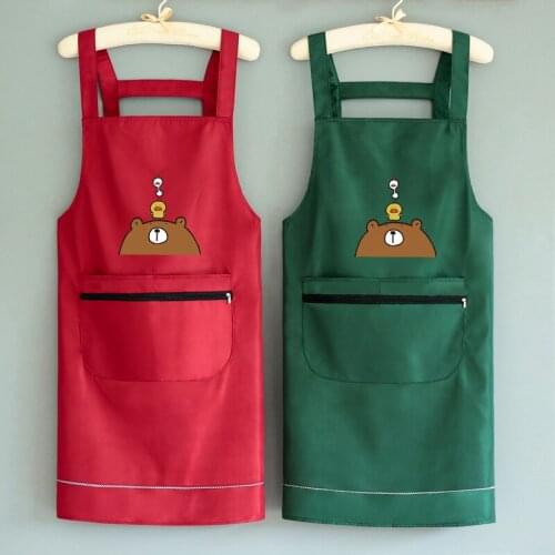 Fashion Household Cute Kitchen Cooking Apron Female Waterproof Oil Resistant Waist MENS Overalls Wiping Hands Apron