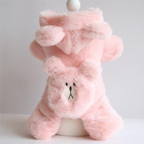 2021 new pet clothes autumn and winter dog warm clothes Teddy thickened cotton embroidered four foot cotton clothes