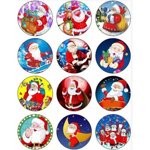 50PCS Charm Christmas Santa Claus Snap Button Charms Time Gem Jewelry For 18MM DIY Button Snap Bracelet Necklace