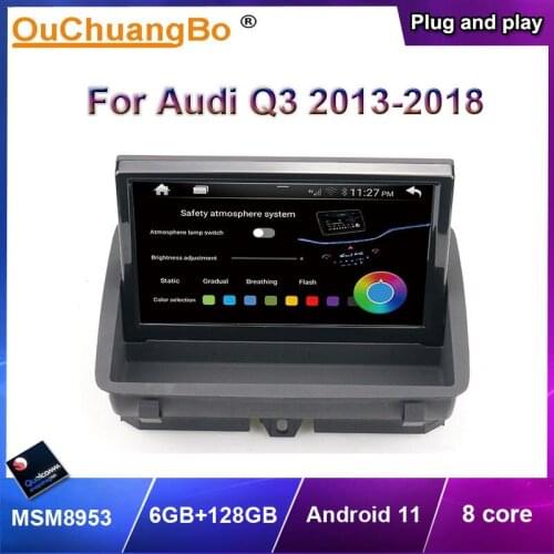 Ouchuangbo 8.8 inch gps navigation multimedia player for Q3 2011-2017 support USB android 10 OS 8 core 4+64 free map