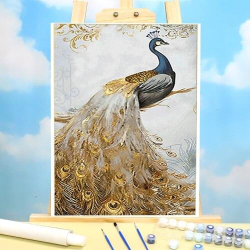 Animal Peacock Paint By Numbers Set Oil Paints 50*70 Paiting By Numbers Wall Paintings Crafts For Adults For Drawing Wholesale
