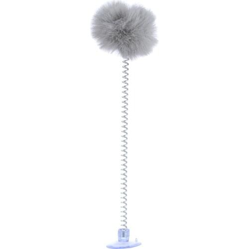 Plastic Cat Toys Feather Funny Cat Pom Pom Ball Spring Bell Pet Products Bottom Sucker Elastic Cats Interactive Toys 2021