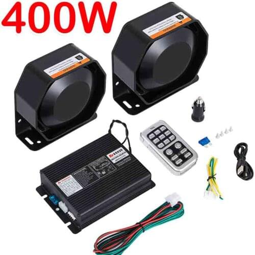 Police Emergency Car Horn 16 Sound Loud 12V Fire Car Warning Alarm With Mic PA Speaker System Amplifier Hooter Megaphone