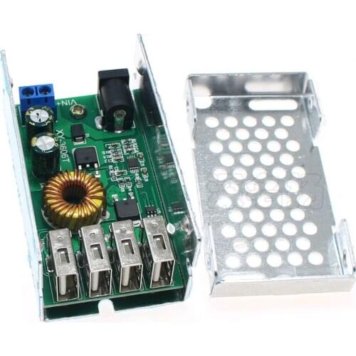 4 USB Output DC-DC 9V/12V/24V/35V to 5V 5A Step Down Power Module Converter Electric Modules Board phone fast charging