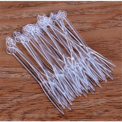 20 Pcs Mini Clear Transparent Disposable Forks For Party BBQ Sticks Picks Skewer Set Home Dining Plastic Food Cake Fruit Fork
