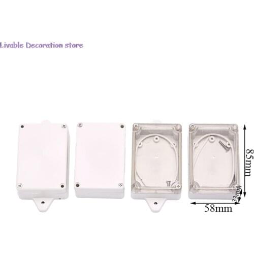 4 Styles 85x58x33mm Clear Transparent/ White Waterproof Plastic Electronic Instrument Project Cover Box Enclosure Case