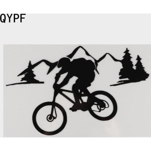 QYPF 19.2cm*11.8cm Cozy Riding On A Mountain Path Characteristic Vinyl Car Sticker C18-0331
