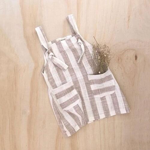 FOCUSNORM Summer 1-6Y Kids Girls Striped Dress Sleeveless Knee-Length A-Line Ruffled Bow Princess Casual Sundress