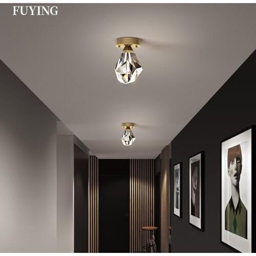Led Crystal Ceiling Lights Modern For Bedroom Living Room Kitchen Corridor Aisle Entrance Decoration Diamond Indoor Ceiling Lamp