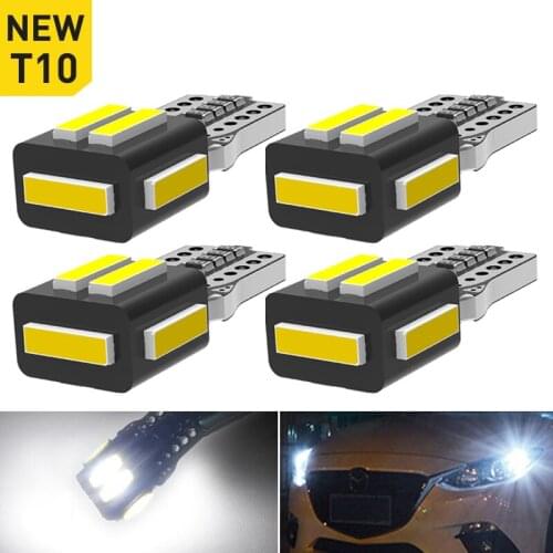 4x Led Bulbs T10 W5W 7SMD 7020 White 12V led Car Parking Wedge Lights Interior Lamp For Ford Focus 1 2 3 Fiesta Mondeo Ecosport