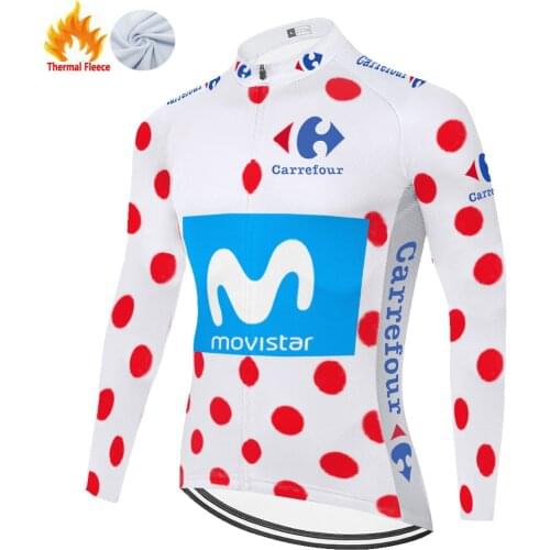 Cycling movistar jersey ciclismo 2020 winter thermal fleece cycling Jersey MTB Bike Bicycle camiseta ciclismo hombre