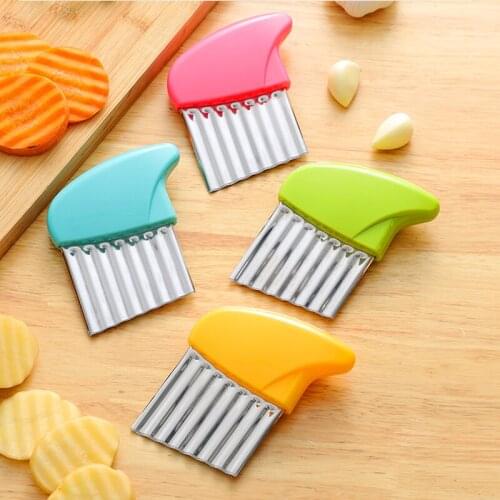 Wave Onion Potato Slicer Fries Salad Corrugated Cutting Chopped Potato Slices Knife Vegetable Crinkle Wavy Cutter Kitchen Gadget