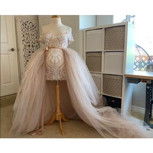 Women Long Tutu Puffy Tulle Skirt Maxi Wedding Bridal Tiered Tulle Skirts Detachable Train Overskirt Overlay Skirts Saia Custom