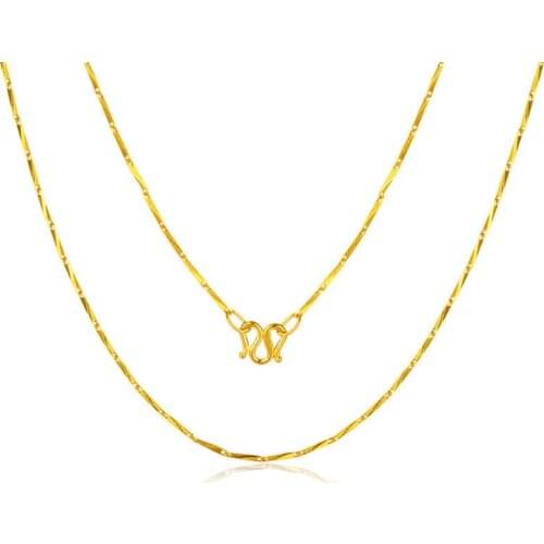 Classic Womens Wedding Necklace 14K Gold Clavicle Chain Anniversary Jewelry for Girlfriend Birthday Christmas Gifts Female