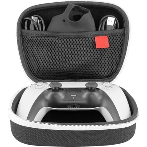 EVA Hard Shell Carrying Case with Wrist Strap for PS5 DualSense PS4 Controller Accessories Shockproof Travel Storage Bag