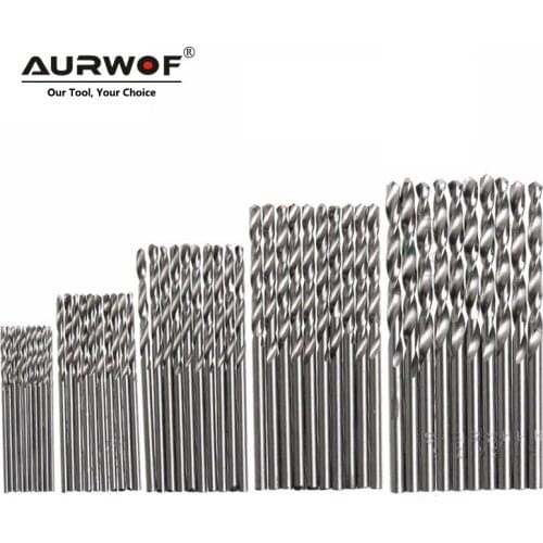 LAVIE High Quality 50pcs HSS Bits M2 Twist Drill Fully Ground Straight Shank Bit Metal Drilling Polishing Drill Bit 1MM DB04002