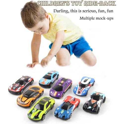 8pcs/set Mini Pull Back Car Real Metal Classic Gift Pack 8 Collectible Cars 1:64 Scale Simulation Bus Truck Vehicle Cute Toys