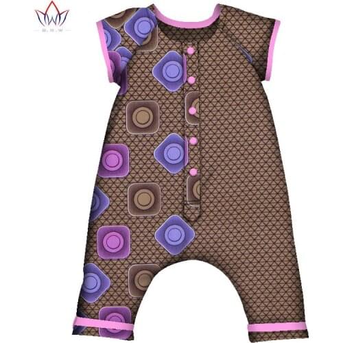 African Bazin Riche Kid Rompers 2020 Dashiki Patchwork Cute Baby Rompers African traditional clothing for Children WYT13