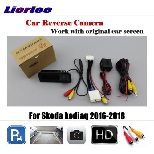 Car Reverse Rearview Camera For Skoda Kodiaq 2016 2017 2018 Auto Backup Parking Cam Full HD CCD Original Screen Accessories