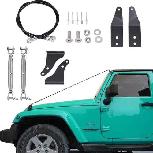 Car Obstacle Eliminate Rope Front Hood Protector Deflect Hanging Branch Brush For Jeep Wrangler 2007-2017 JK Car Accessories