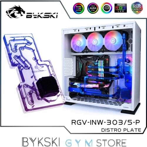 Bykski Distro Plate For IN WIN 303 305 Case, 360 Radiator Water Cooling Loop Solution, 12V/5V RGB SYNC, RGV-INW-303/5-P