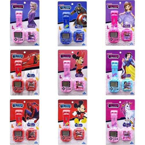 Disney Kids Cartoon Watch Anime Spiderman Frozen Princess Mickey Sofia Captain America Game Console Watch Detachable Toy Watchs