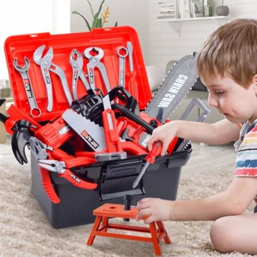 Kids Toolbox Engineer Simulation Repair Tools Pretend Toy Electric Drill Screwdriver Tool Kit Play Toy Box Set for Boy