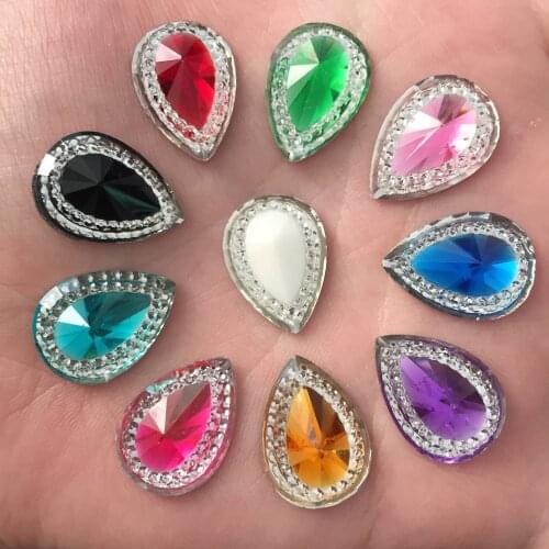 DIY 200pcs drop Resin 13*18mm Flatback Craft Appliques/Wedding decoration Crafts D31*10