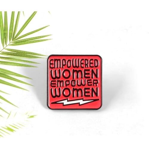 European and American Fashion Explosion Creative Square Banner Feminist Brooch Ins Tide Female Power Wild Enamel Backpack Badge