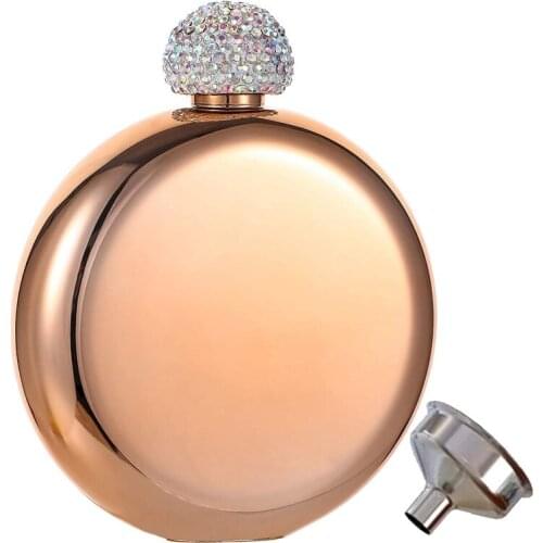 Booze Shot Flask Stainless Steel Party Liquor Flask with Crystal Lid and Funnel Bachelorette Party Festival Gift