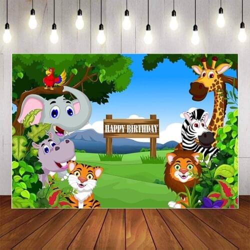 Mehofond Photography Background Tropical Jungle Forest Wild Animal Safari Newborn Baby 1st Birthday Party Backdrop Photo Studio