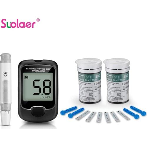 Blood Glucose Meter Glucometer and Test Strips Needles Sugar Monitor Diabetes Tester Home Medical Device Health Care Tools