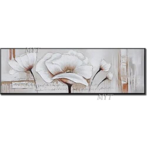 Handpainted Canvas Simple White Flowers Oil Painting For Hotel Home Decoration Artwork Abstract On Canvas Modern Wall Art